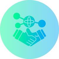 Hand holding a handshake for networking Gradient Circle Icon vector