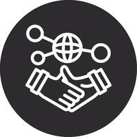 Hand holding a handshake for networking Inverted Icon vector