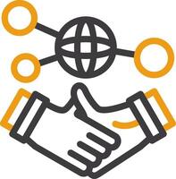 Hand holding a handshake for networking Line Circle Icon vector