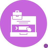 Laptop with a Apply Here button Glyph Shadow Icon vector