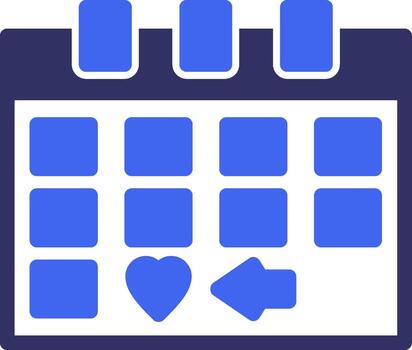 Calendar with a Save the Date marker Solid Two Color Icon vector