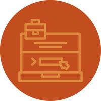 Laptop with a Apply Here button Line Multi color Icon vector