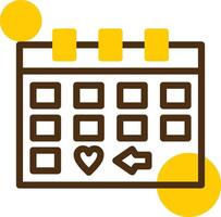 calendario con un salvar el fecha marcador amarillo mentir circulo icono vector