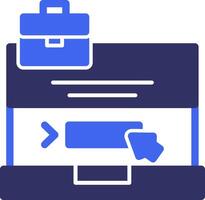 Laptop with a Apply Here button Solid Two Color Icon vector