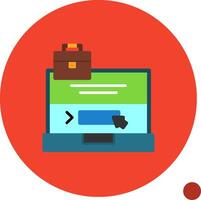 Laptop with a Apply Here button Flat Shadow Icon vector