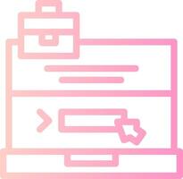 Laptop with a Apply Here button Linear Gradient Icon vector