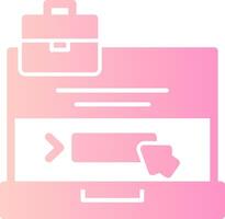 Laptop with a Apply Here button Solid Multi Gradient Icon vector