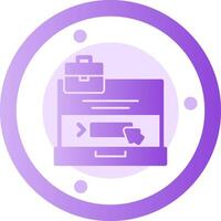 Laptop with a Apply Here button Glyph Gradient Icon vector