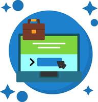 Laptop with a Apply Here button Tailed Color Icon vector