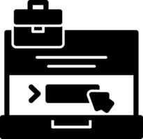 Laptop with a Apply Here button Glyph Icon vector