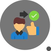 Person with a thumbs up for approval Flat Shadow Icon vector