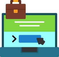 Laptop with a Apply Here button Flat Icon vector