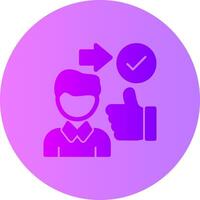 Person with a thumbs up for approval Gradient Circle Icon vector