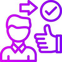 Person with a thumbs up for approval Linear Gradient Icon vector