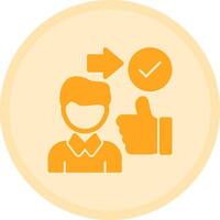 Person with a thumbs up for approval Multicolor Circle Icon vector