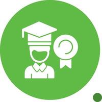 Person with a graduation cap for achievement Glyph Shadow Icon vector