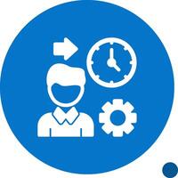 Person with a clock for time management Glyph Shadow Icon vector