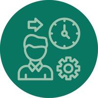 Person with a clock for time management Line Multi color Icon vector