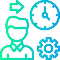 Person with a clock for time management Linear Gradient Icon vector