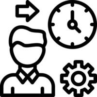 Person with a clock for time management Line Icon vector