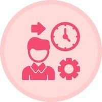 persona con un reloj para hora administración multicolor circulo icono vector