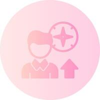 Person with a compass for navigation Gradient Circle Icon vector