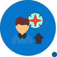 Person with a compass for navigation Flat Shadow Icon vector