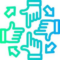 Group of people with hands in a circle for unity Linear Gradient Icon vector