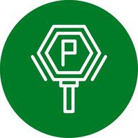 Parking sign Outline Circle Icon vector