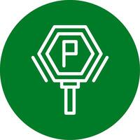 Parking sign Outline Circle Icon vector