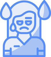 Sadness Line Filled Blue Icon vector