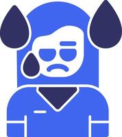 Sadness Solid Two Color Icon vector