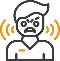 Anger Line Two Color Icon vector
