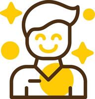 Contentment Yellow Lieanr Circle Icon vector