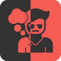 Boredom Red Inverse Icon vector