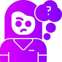 Confusion Solid Multi Gradient Icon vector