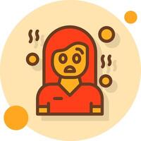 Shame Filled Shadow Circle Icon vector