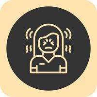 Frustration Linear Round Icon vector