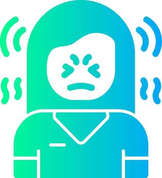frustración sólido multi degradado icono vector