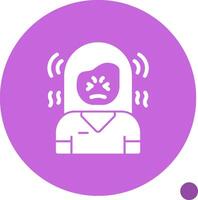 frustración glifo sombra icono vector