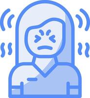 Frustration Line Filled Blue Icon vector