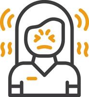 Frustration Line Two Color Icon vector