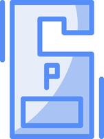 Parking permit Line Filled Blue Icon vector