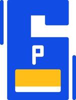 Parking permit Flat Two Color Icon vector