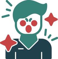 Surprise Glyph Two Color Icon vector