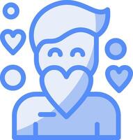 Compassion Line Filled Blue Icon vector