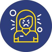 Resentment Dual Line Circle Icon vector