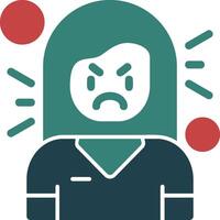 Resentment Line Two Color Icon vector