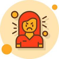 Resentment Filled Shadow Circle Icon vector