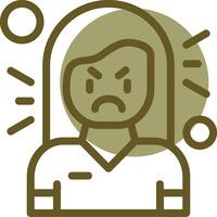 Resentment Linear Circle Icon vector